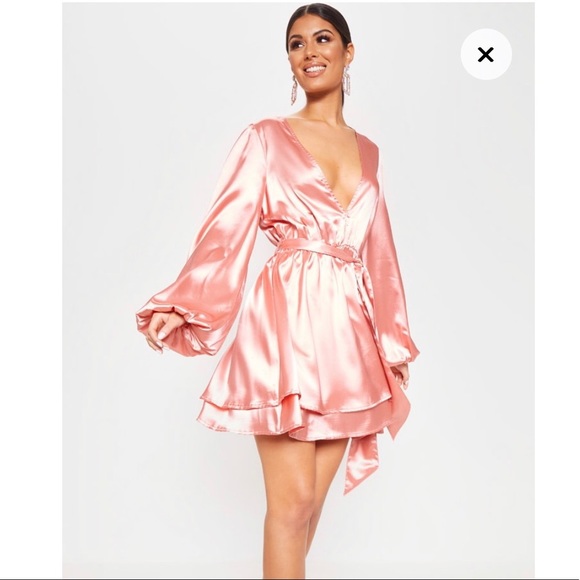 PrettyLittleThing Pink Ballon Sleeve Dress - Picture 5 of 5